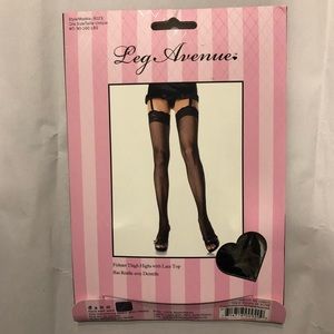 *3 for $20* Leg Avenue black fishnet thigh high